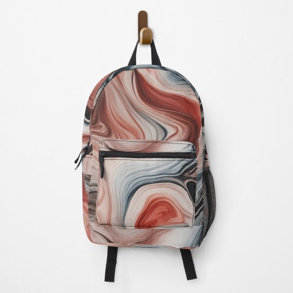 Item preview, Red, black and white suminagashi japanese marbling pattern designed and sold by patterncrow.
