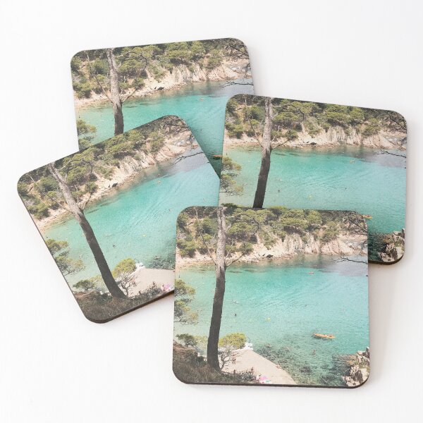 Item preview, Coast named Aiguablava in Spain, summer time. People resting near the sea designed and sold by igvee.