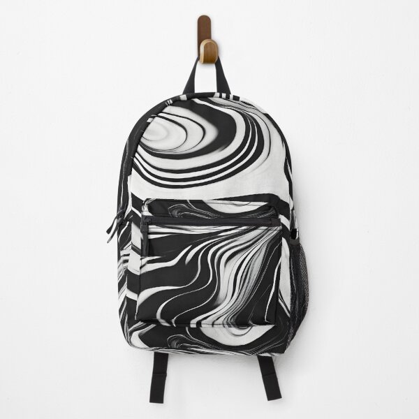 Item preview, Black and white suminagashi water marbling pattern designed and sold by patterncrow.