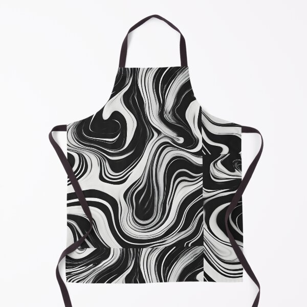 Item preview, Black and white suminagashi water marbling pattern designed and sold by patterncrow.