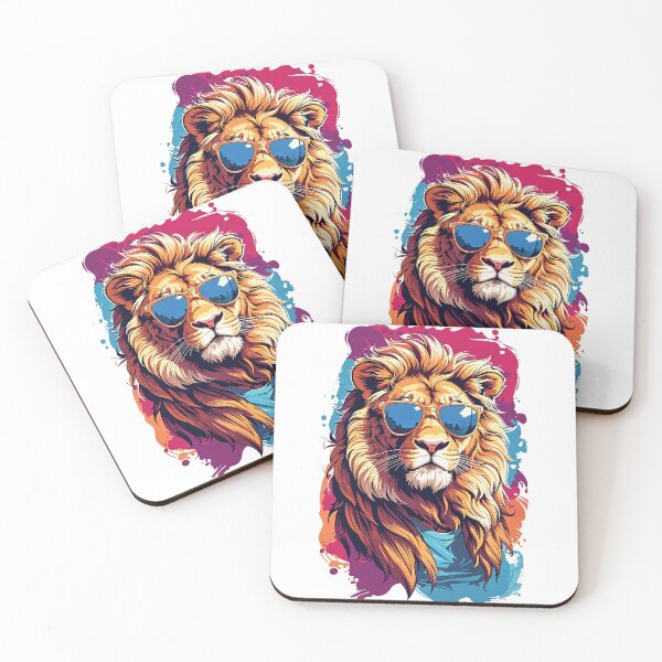 Item preview, Colourful Lion in Sunglasses designed and sold by NordicBadger.
