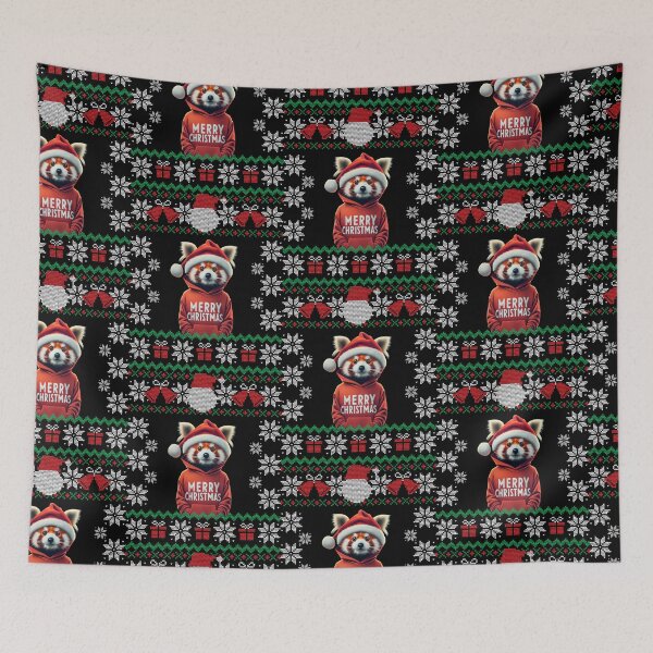 Artikelvorschau, Roter Panda-Weihnachtshässliches Design Frohe Weihnachten entworfen und verkauft von EmiAndMike.