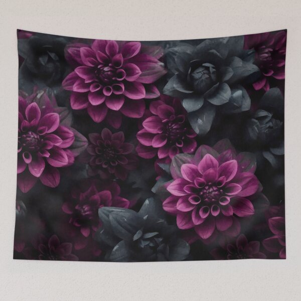 Item preview, Midnight Garden Opulent Velvet Flowers Pink Teal designed and sold by artsandsoul.