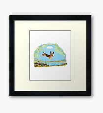 Happy Basset hound dog Framed Print