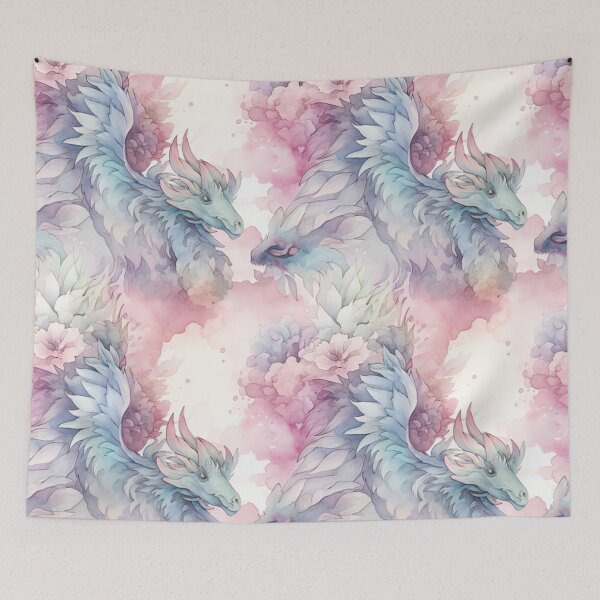 Item preview,  Dragon Watercolour Design Wall  Art Clothing and Decor Collection Seamless Pattern designed and sold by Sitred123.