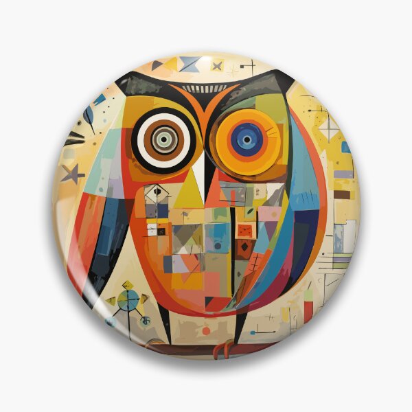 Item preview, Geometric abstract owl, art color illustration designed and sold by Niktarka.