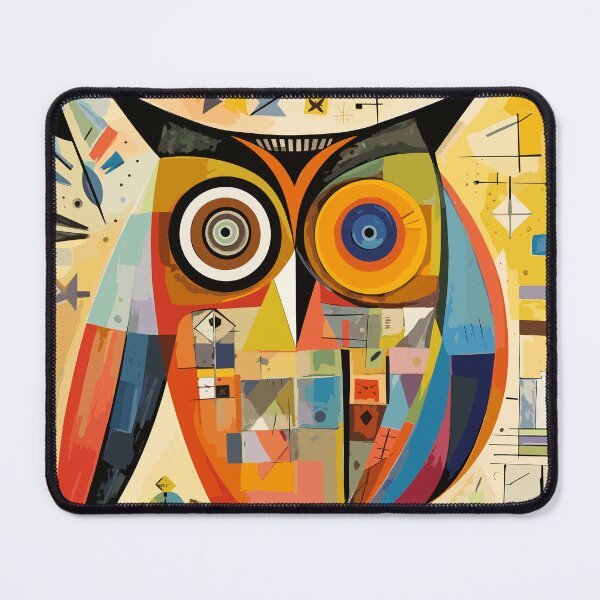 Item preview, Geometric abstract owl, art color illustration designed and sold by Niktarka.