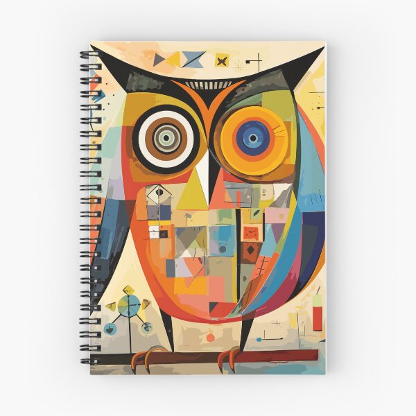 Item preview, Geometric abstract owl, art color illustration designed and sold by Niktarka.