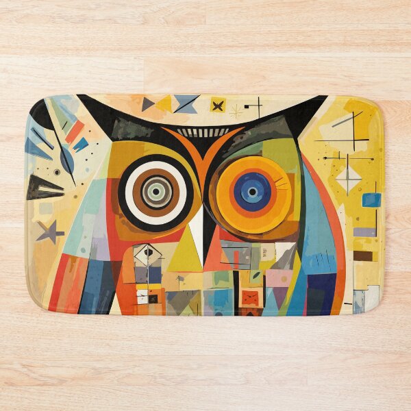 Item preview, Geometric abstract owl, art color illustration designed and sold by Niktarka.
