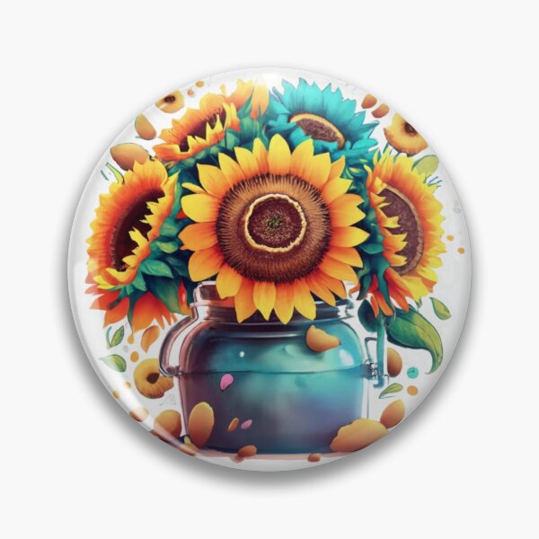 Item preview, Watercolor Sunflowers in a Jar yellow designed and sold by sadedream.