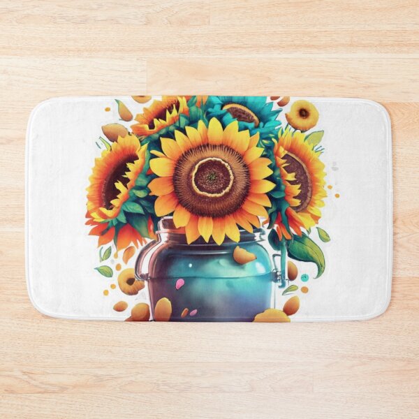 Item preview, Watercolor Sunflowers in a Jar yellow designed and sold by sadedream.