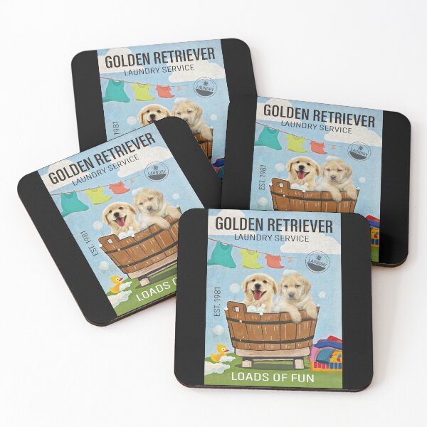 Item preview, Golden retriever laundry service loads of fun  designed and sold by SameeraDammeyer.