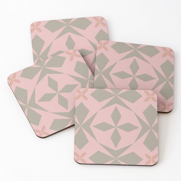 Item preview, Mirrored geometric shapes | warm neutral colors | seamless repeat pattern designed and sold by colorofmagic.