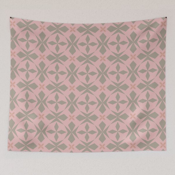 Item preview, Mirrored geometric shapes | warm neutral colors | seamless repeat pattern designed and sold by colorofmagic.