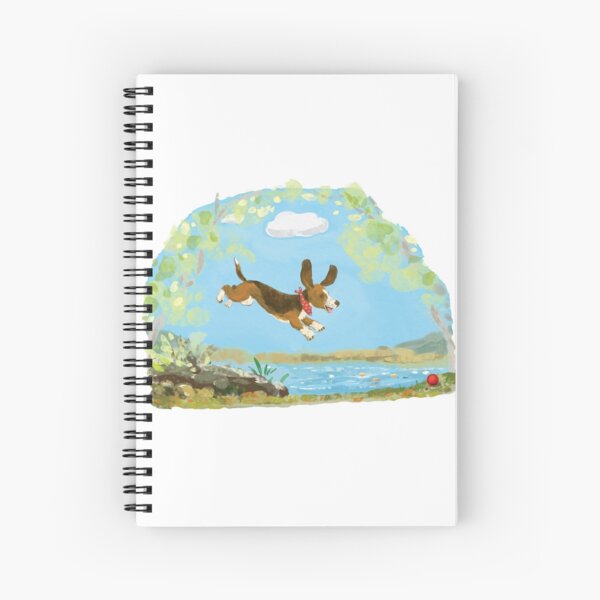 Happy Basset hound dog Spiral Notebook
