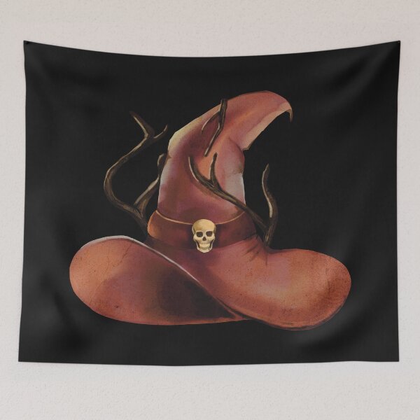 Item preview, Wickedly Spooky Halloween Witch's Hat with Skull designed and sold by sezinu.