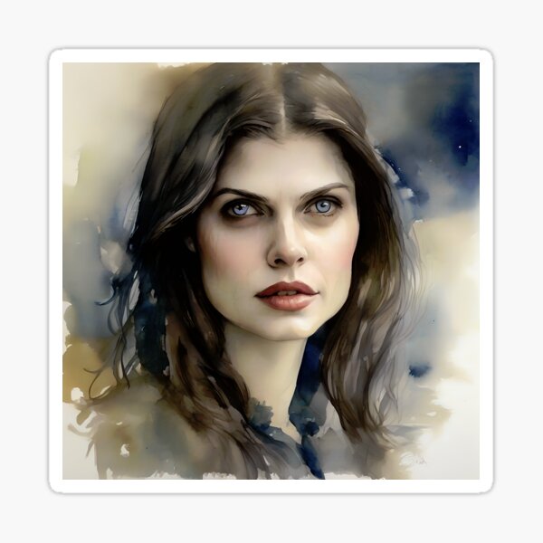 Portrait of Alexandra Daddario Sticker for Sale by Rockberry