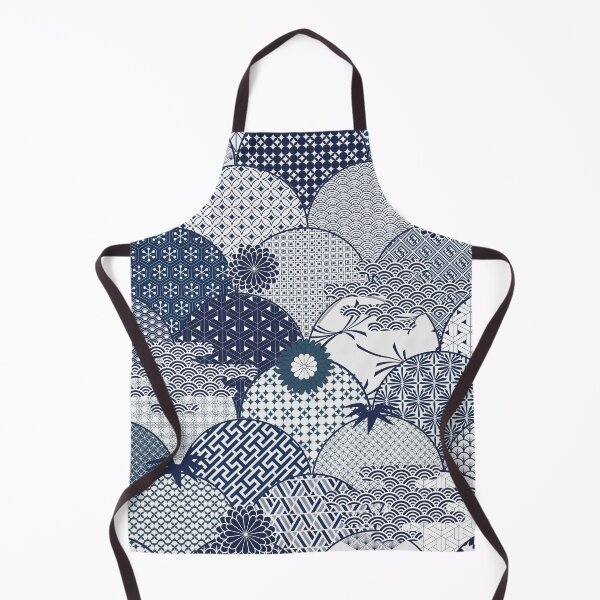 Item preview, Patrón japonés azul blanco con cielo de palmera designed and sold by OneCreativeArt.