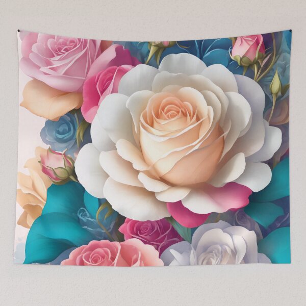 Item preview, Vibrant 3D Flower Sticker: Colorful Floral Fantasy in 4K Resolution (97) designed and sold by WASjourney.