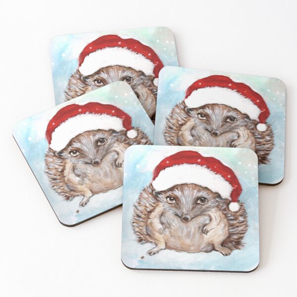 Christmas Hedgehog Coasters (Set of 4)