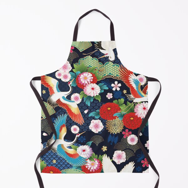 Item preview, Spring Japanese with Fans Cranes Pattern designed and sold by OneCreativeArt.