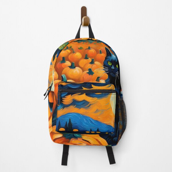 Item preview, Cat in Pumpkin Field in Van Gogh style designed and sold by MadamEnne.