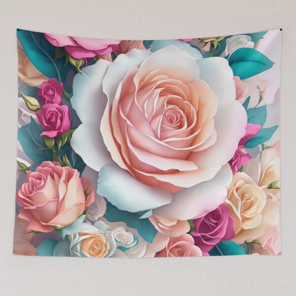 Item preview, Vibrant 3D Flower Sticker: Colorful Floral Fantasy in 4K (100) designed and sold by WASjourney.
