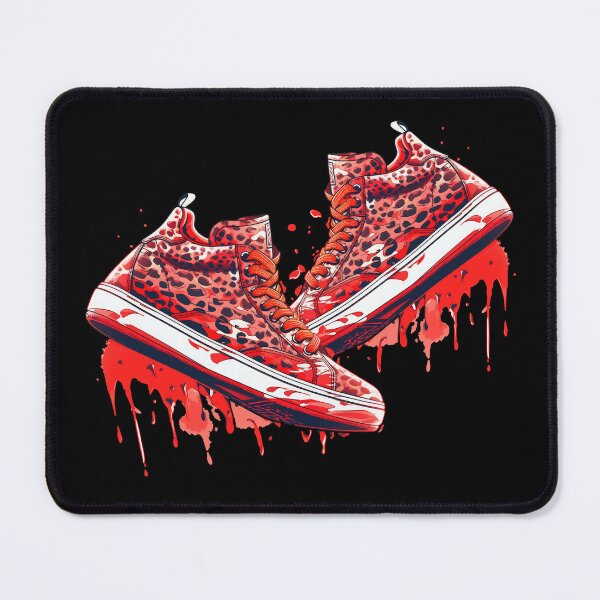 Item preview, Colorful Leopard Red Black Dripping Sneakers - Cool Street Shoes designed and sold by WallGemsArt.