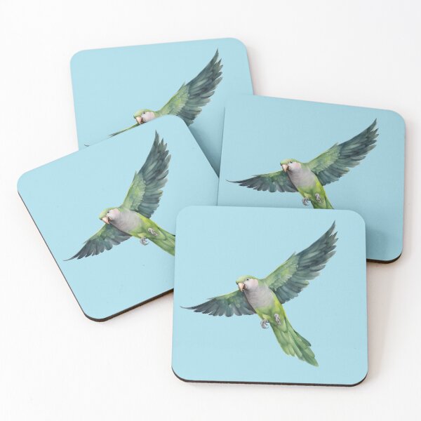 Item preview, A watercolor of a flying quaker parrot designed and sold by Bwiselizzy.