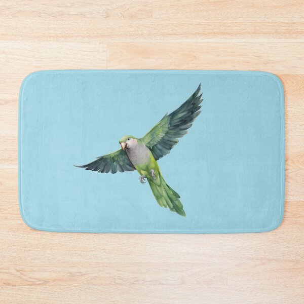 Item preview, A watercolor of a flying quaker parrot designed and sold by Bwiselizzy.