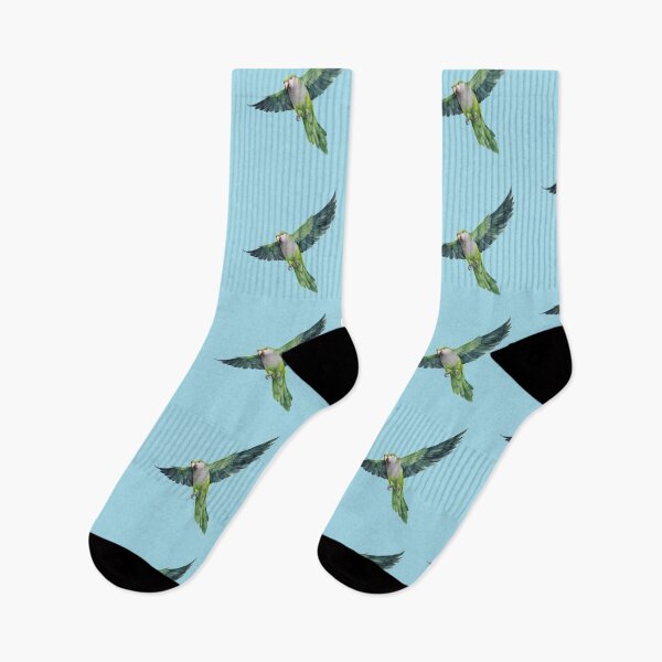Item preview, A watercolor of a flying quaker parrot designed and sold by Bwiselizzy.