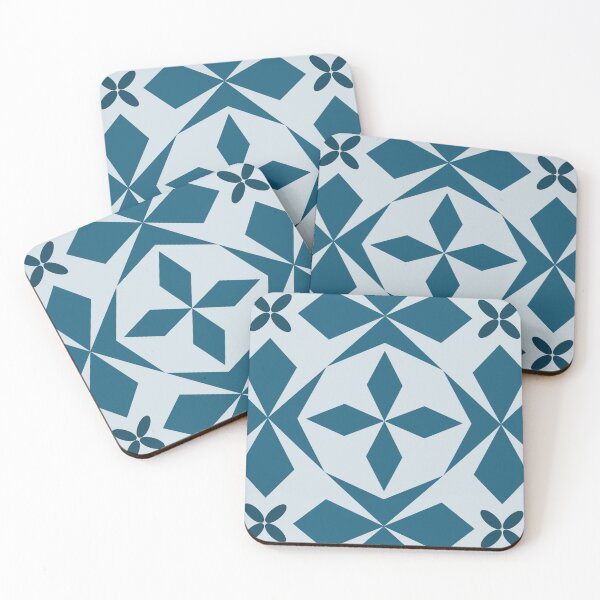 Item preview, Mirrored geometric shapes | dark blue | seamless repeat pattern designed and sold by colorofmagic.