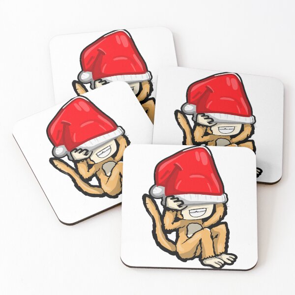 Item preview, cute funny monkey wearing santas designed and sold by MonkiFlipp.