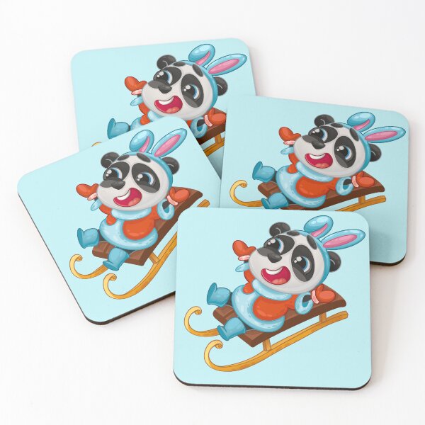 Item preview, A panda on a sled in a rabbit costume designed and sold by Folomkina-store.
