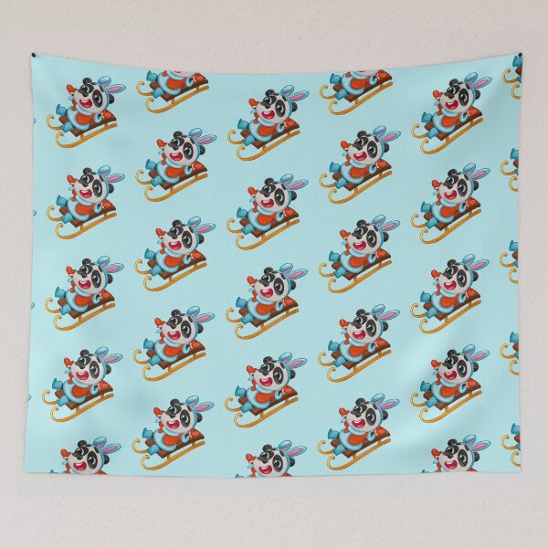 Item preview, A panda on a sled in a rabbit costume designed and sold by Folomkina-store.