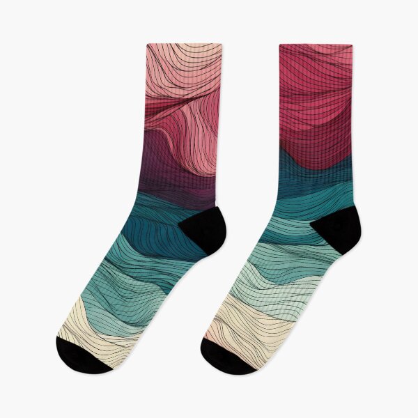 Item preview, Harmonious Contour Lines in Sunset Shades designed and sold by VectorPlace.
