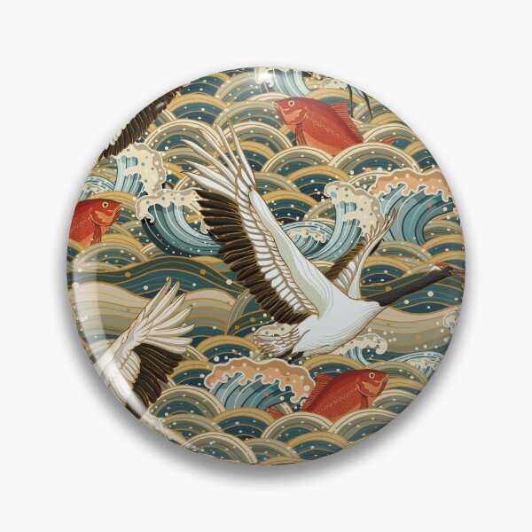 Item preview, Illustration Japanese Red Crowned Crane Birds designed and sold by OneCreativeArt.