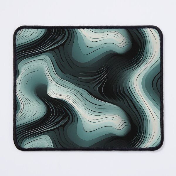 Item preview, Mystical Topography: Swirling Black and Teal Waves designed and sold by VectorPlace.