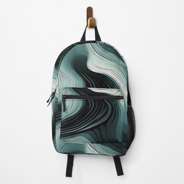 Item preview, Mystical Topography: Swirling Black and Teal Waves designed and sold by VectorPlace.