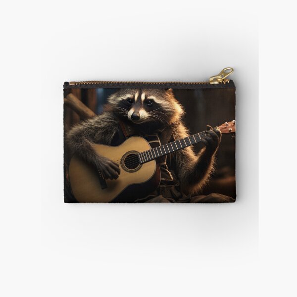Artikelvorschau, Waschbär spielt eine Akustikgitarre entworfen und verkauft von exitbird.