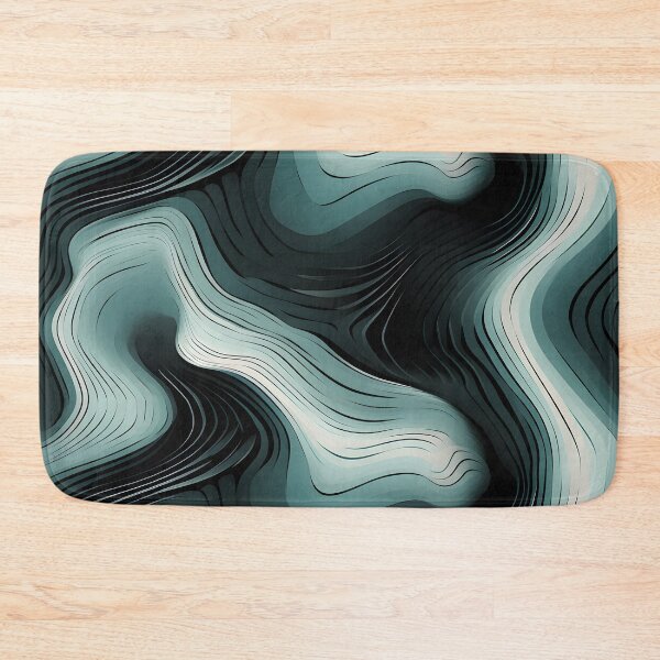 Item preview, Mystical Topography: Swirling Black and Teal Waves designed and sold by VectorPlace.