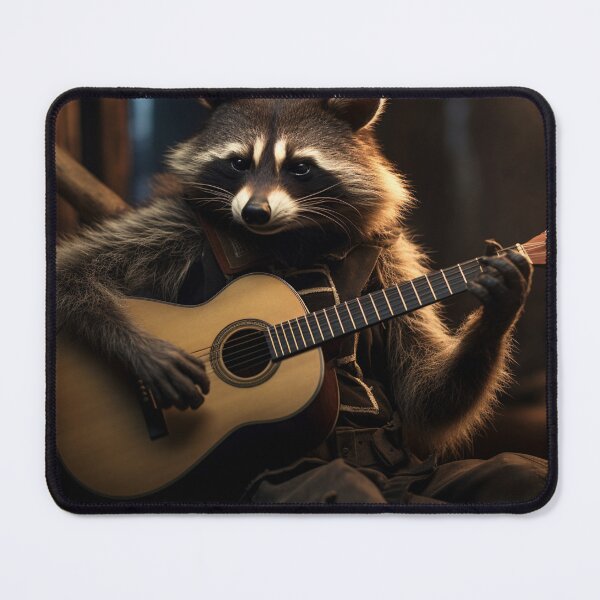 Artikelvorschau, Waschbär spielt eine Akustikgitarre entworfen und verkauft von exitbird.