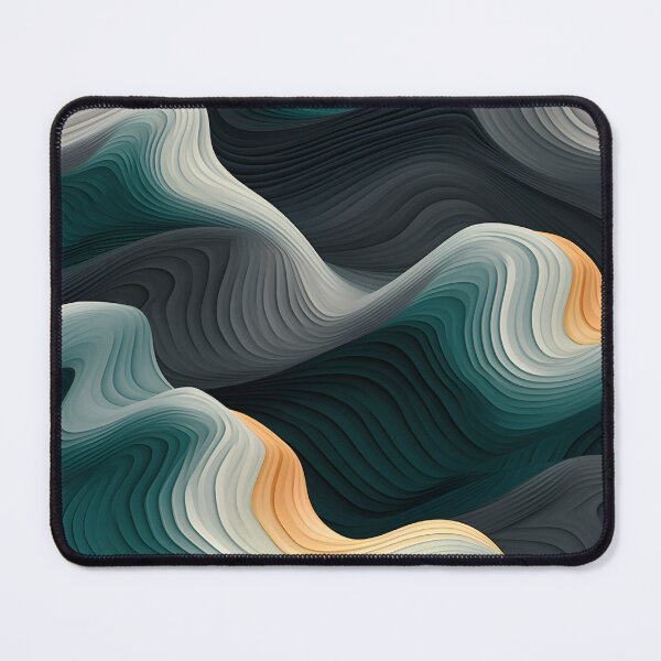 Item preview, Elegant Abyss: Teal and Charcoal Wave Interplay designed and sold by VectorPlace.