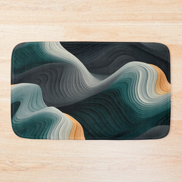 Item preview, Elegant Abyss: Teal and Charcoal Wave Interplay designed and sold by VectorPlace.