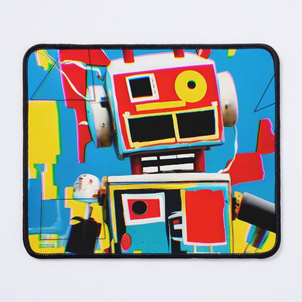 Item preview, The frazzled robot with chromatic abberations reminiscent of its mind designed and sold by ObliqArtworks.