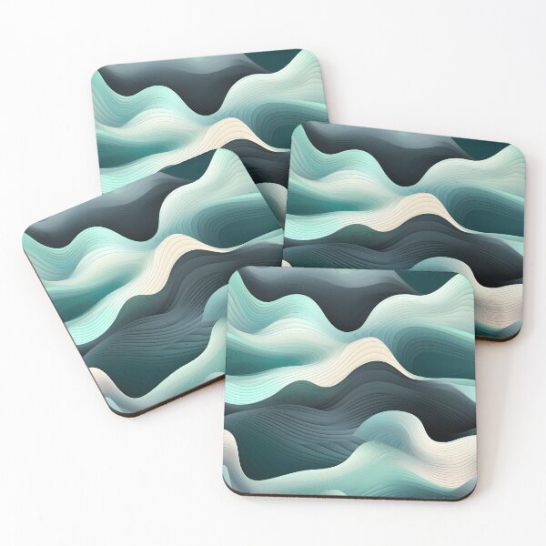 Item preview, Whispering Tides: Soft Teal Wave Abstraction designed and sold by VectorPlace.
