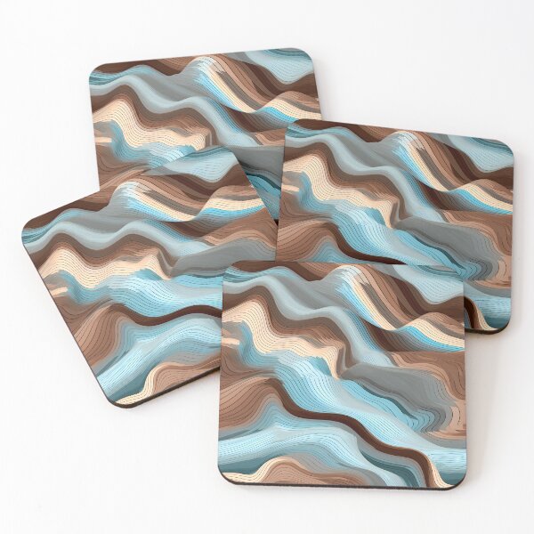 Item preview, Earthen Waves: Wooden Texture in Seafoam Swirls designed and sold by VectorPlace.