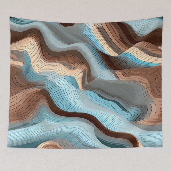 Item preview, Earthen Waves: Wooden Texture in Seafoam Swirls designed and sold by VectorPlace.