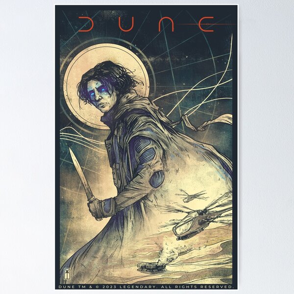 Item preview, Paul Muad'Dib with crysknife, Arrakis desert, Ornithopter, Spice harvester designed and sold by FantasyCaveS.
