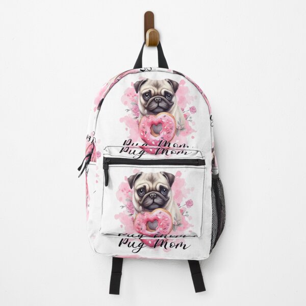 Item preview, Romantic Mom Pug with Lovely Donut designed and sold by Anastasiia Yurevych.